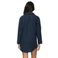 thumbnail image 2 of Felina - Mirielle Sleepshirt - Oversized Button-Down Sleepwear, Cotton Poplin Comfort (Navy Whisper, Small), 2 of 2
