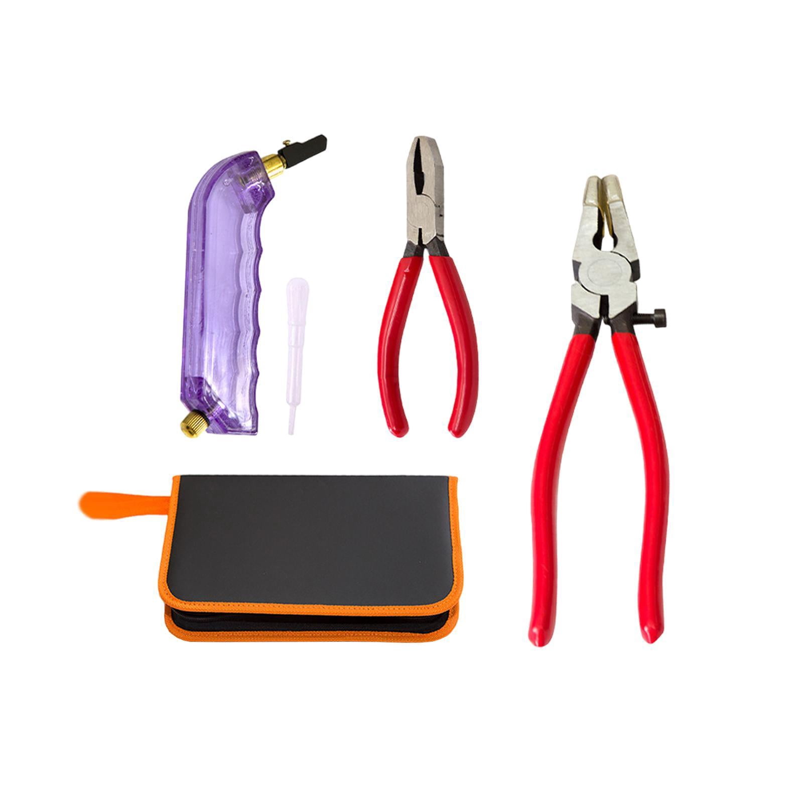 Tachiuwa Glass Cutter Tool Glass Breaking Pliers Nippers with Storage Bag Professional Glass Pliers Mosaic Tile Pliers for Fused Glass