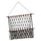 thumbnail image 1 of Organizador de pared de macramé bohemio, letras, soporte de pared para libros, decoración rústica, borla de pared 50cmx40cm, 1 of 9