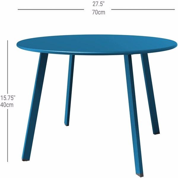 FZFLZDH Patio Side Table Outdoor, Metal Side Table Small Round Side Table Weather Resistant End Table Outdoor Table for Garden Porch Balcony Yard Lawn,Blue - image 2 of 4