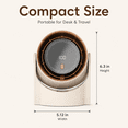 thumbnail image 3 of 100 Speed High Turbine Fan,Quiet Rechargeable Motor LED Display with USB,180 Degree Wide Angle for Office, Home, Travel & Personal Strong Cooling Use Beige, 3 of 8