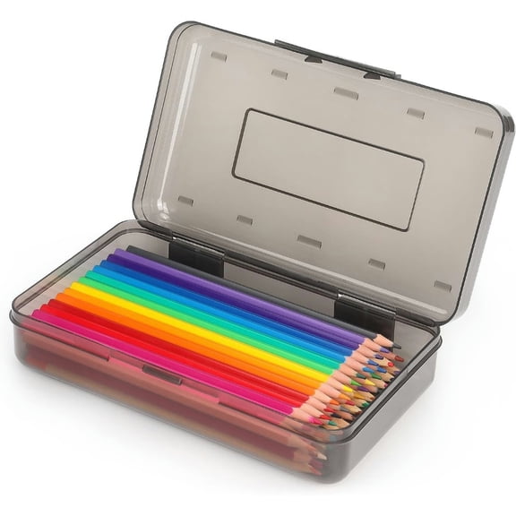 Large Capacity Clear Pencil Case, Plastic Pencil Boxes Stackable Design, Supply Boxes for Kids Boys School Classroom