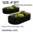 thumbnail image 4 of LIALEX 2 Sets Black Galvanized Raised Garden Bed 4 by 2 Feet Oval Lightweight Metal Planter Boxes Outdoor with Easy Assembly, Rust Resistant, 4 of 5