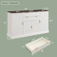 thumbnail image 2 of SinCiDo Farmhouse Fluted Buffet Cabinet with Storage, Kitchen Sideboard Cabinet with Adjustable Shelves for Dining Room, 2 of 6