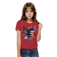 thumbnail image 2 of GERsome American Flag Patriotic T-Shirts for Boys Girls 4th of July Graphic Tee Unisex Kids Cotton Short Sleeve Crewneck Tops, 4-5 Years, 2 of 6