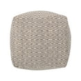 thumbnail image 5 of GDF Studio Sovereign Hand-Crafted Cotton Cube Pouf, Beige and Yellow, 5 of 8