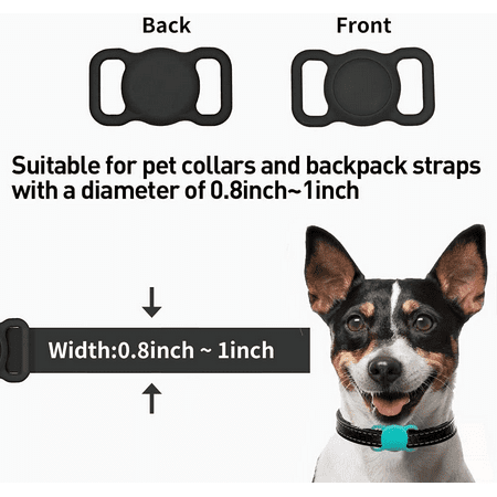 Sherry 2 Pack Airtag Dog Collar Protective Case Compatible for Apple Airtags for Dog Cat Collar Pet Loop Holder,Air Tag Holder for Dogs,Air Tag Silicone Cover for Pet Collar