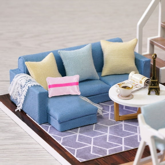 Hemoton 1 Set Doll Bunk Bed Set with Double Layer Bed Sheets and Pillows 17 cm Dollhouse Miniature Bedding Prop for Dollhouse Layout Suitable for Dollhouse Bedroom Accessories