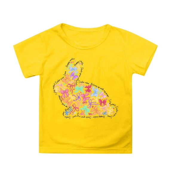 CAIXIA Easter Shirts Boys T Shirts Easter Day Kids Shirts Girls Size 10-12 Cozy Crew Neck Short Sleeve Shirts Girl Tops 4t Tees Baby Girl Summer Clothes 8-9 Years