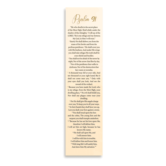 Christian Verses Bookmark | Page Marker Divider | Psalm 91
