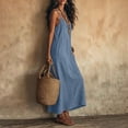 thumbnail image 3 of zbxnLI Women's Maxi Dress Spaghetti Strap Casual Loose Long Dresses with Pockets Summer Beach Vacation Sundress, 3 of 7