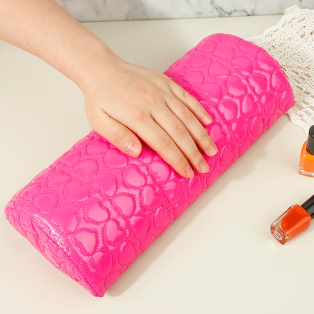 1 Uds. Almohada de mano para manicura, cojín, almohada de mano cuadrada de cuero con forma de corazón, herramientas para uñas para salón de uñas