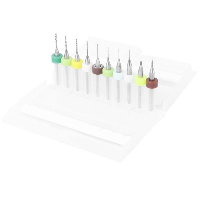 10 PCS/ Set PCB Circuit Board Carbide Drill Bits Micro Engraving Drill Bits Set for SMT CNC Rotary Tool 0.1mm to 1.0mm
