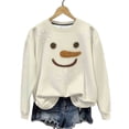 thumbnail image 2 of Yteetum Women's Oversized Christmas Sweatshirts Crewneck Loose Fits Pullover Hoodless Sweatshirts Top Womens Casual Round Neck Xmas Graphic Print Long Sleeve Fall Sweatshirt Fall Clothes Clothes, 2 of 6
