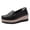 Black, variant on Willtoo Loafers for Women Closed Toe Wedge Platform Shoes, Slip‑on Casual Footwear, Comfortable Non‑slip Wedge Heel Walking Shoes