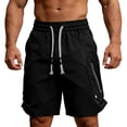 thumbnail image 2 of Cargo Shorts for Men Summer Casual Elastic Waist Loose Fit Breathable Knee Length Work Shorts with Pockets, 2 of 6