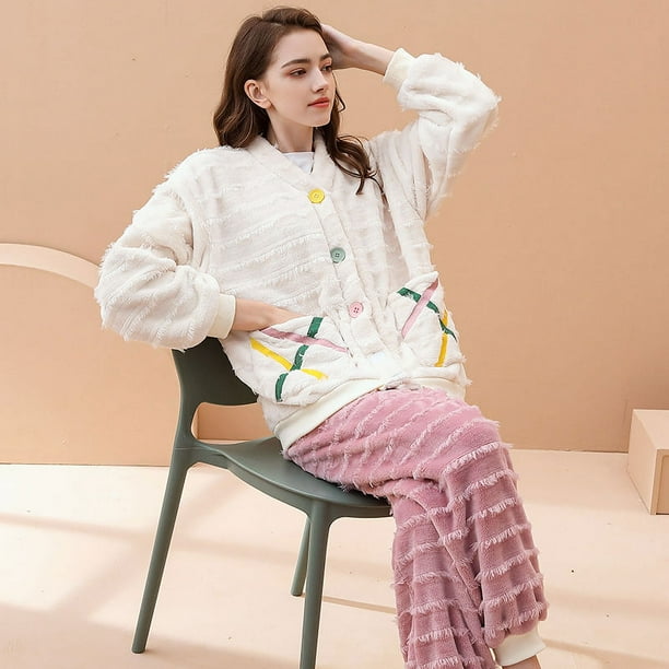 Invierno Pintas Lindas Para Mujeres Conjunto De Ropa De Dormir De