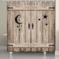 thumbnail image 4 of Country Barn Door Shower Curtain, Rustic Wooden Wood Islam Crescent Moon and Star Shower Curtain Set, Modern Farmhouse Bathroon Shower Curtain, Fabric Shower Curtain, Hooks Included,, 4 of 6