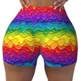 thumbnail image 2 of Naloa Bright Rainbow Biker Shorts for Women Seamless Scrunch Short Women’s Yoga Shorts for Gym Running Sport Shorts-Large, 2 of 8