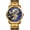A gold blue, variant on Men Luxury Gold Chinese Dragon Carved Dial Diamond Quartz Watch Casual Waterproof Sport Stainless Steel Wristwatch