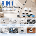 thumbnail image 5 of Saridi Electric Spin Scrubber, Cordless Power Scrubber 9 Heads Shower Cleaning Brush with Adjustable Handle for Bathroom Floor, 5 of 8