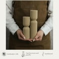 thumbnail image 6 of LAWA Hourglass Pillar Candle - Large Beautiful Handmade Pillar Scented Soy Wax Candle Elegant Bubble Aesthetic Candle Housewarming Gift Home Room Shelf Decor Idea Olive Beige (Set of 2), 6 of 18