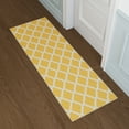 thumbnail image 5 of Ottomanson Trellis Bathroom Runner Rug 20" x 59" - Non Slip Low Pile Carpet, Yellow, 5 of 13