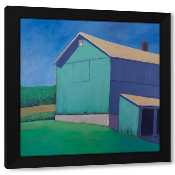 Carol Young 12x12 Black Modern Wood Framed Wall Art Titled - Rustic Teal