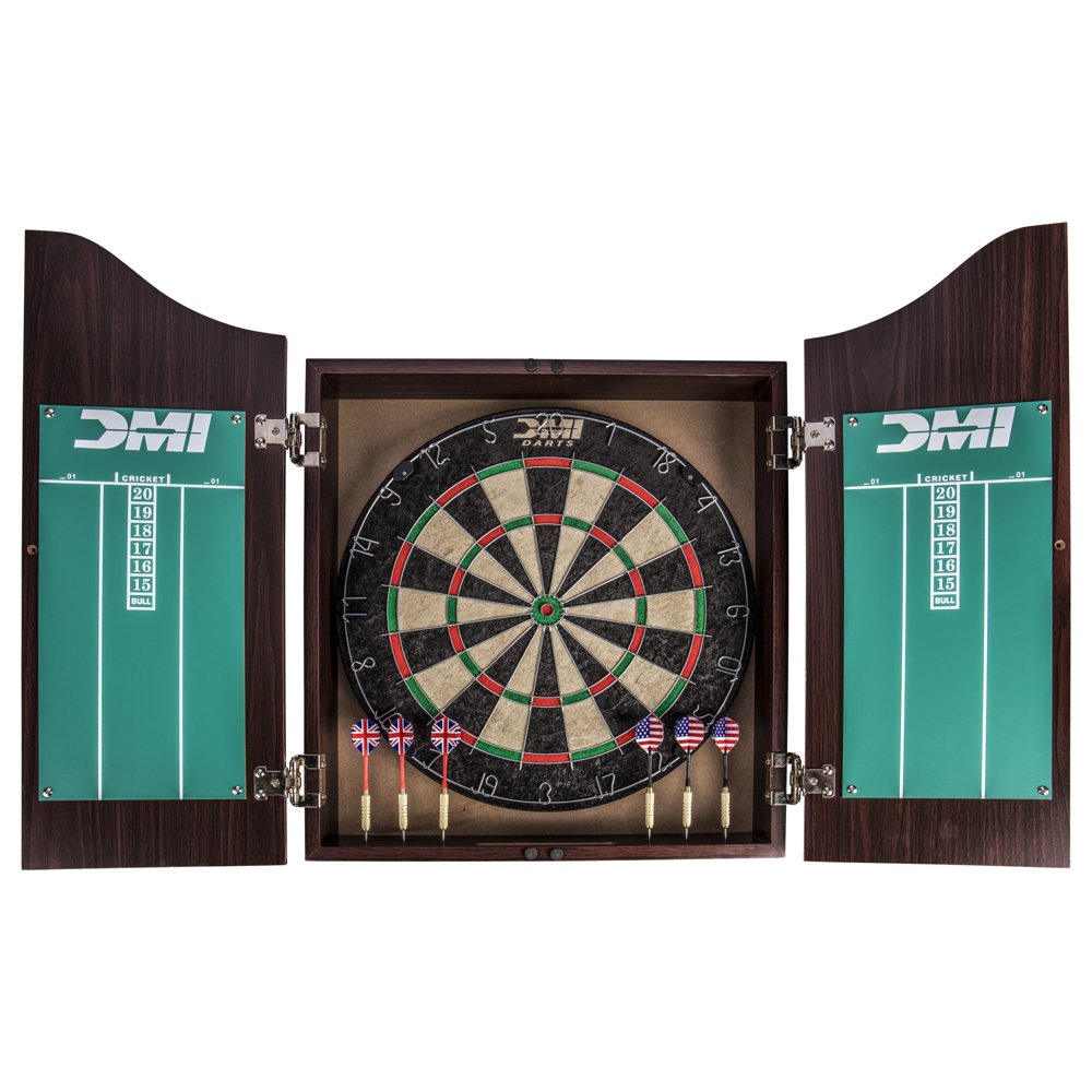 DMI Sports Deluxe Bristle Dartboard Set Includes Two Steel Dart