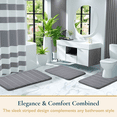 thumbnail image 2 of ComfiTime 2-Piece Memory Foam Bathroom Rug Set, Non-Slip Bath Mats for Bathroom Floor, Soft & Ultra Absorbent Shower Rug, Quick Dry Machine-Washable Bathmats, 20 x 24 & 20 x 32, Gray, 2 of 9