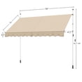 thumbnail image 2 of Yaheetech Manual Retractable Awning with Adjustable Height, Beige, 2 of 7