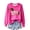Z01 Hot Pink, variant on Women's Dachshund Sweater, Pink Ribbon Knit Pullover, Round Neck Long Sleeve, S-XXXL