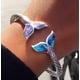 thumbnail image 1 of Pulseras para mujer, regalos para mujer, pulsera de cola de sirena, pulsera con apertura, joyería para niñas, regalo, pulsera de acero inoxidable, 1 of 5