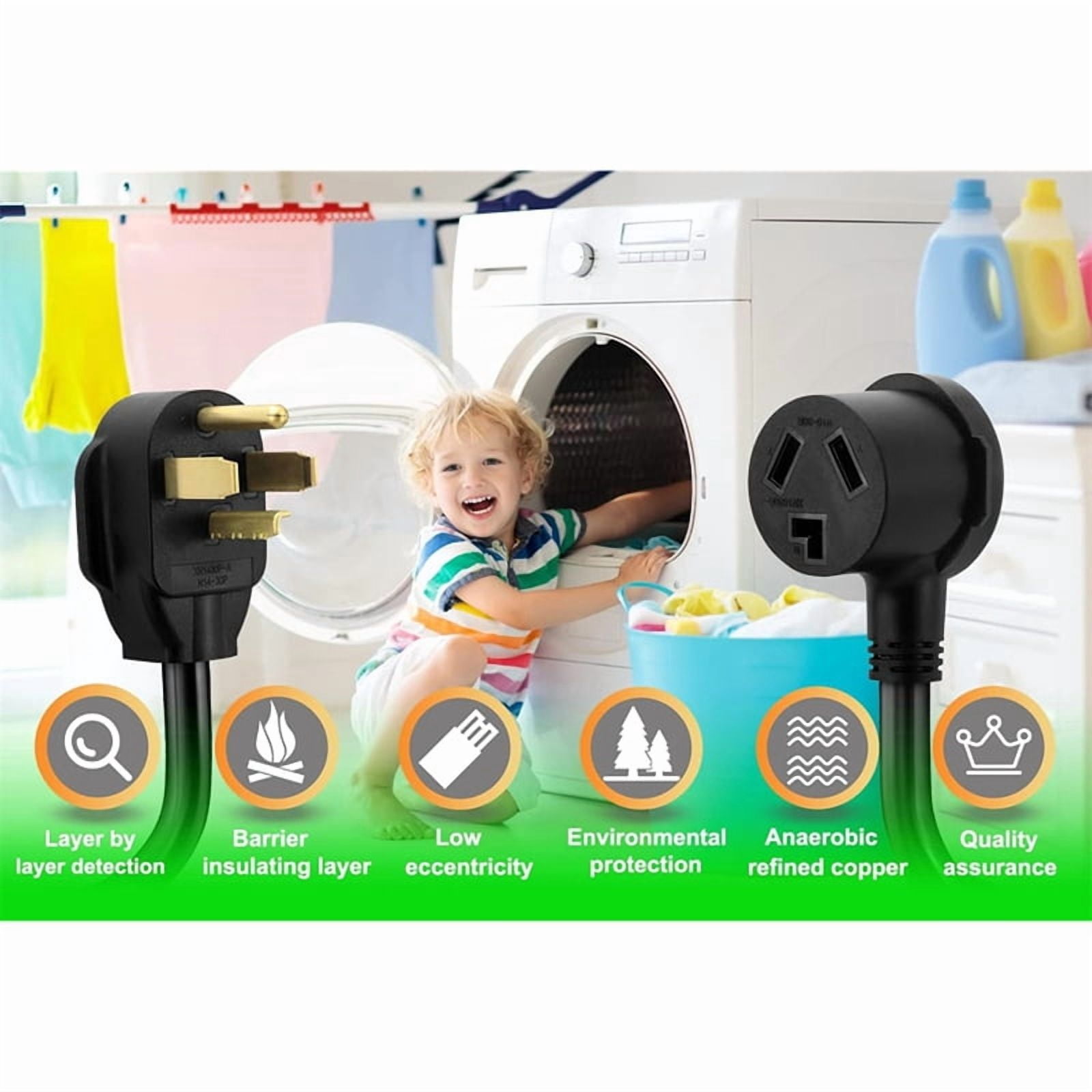 3Prong to 4 Prong Dryer Adapter,4 Prong to 3 Prong Dryer Adapter,NEMA 14-30P Male to 10-30R Female,Dryer Cord Adapter US