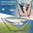 thumbnail image 2 of SUNCREAT 2-in-1 Convertible Free Standing Hammock with Stand Included, Camping Backyard Hammock with Stand, Patented, Blue & White Stripe, 2 of 8