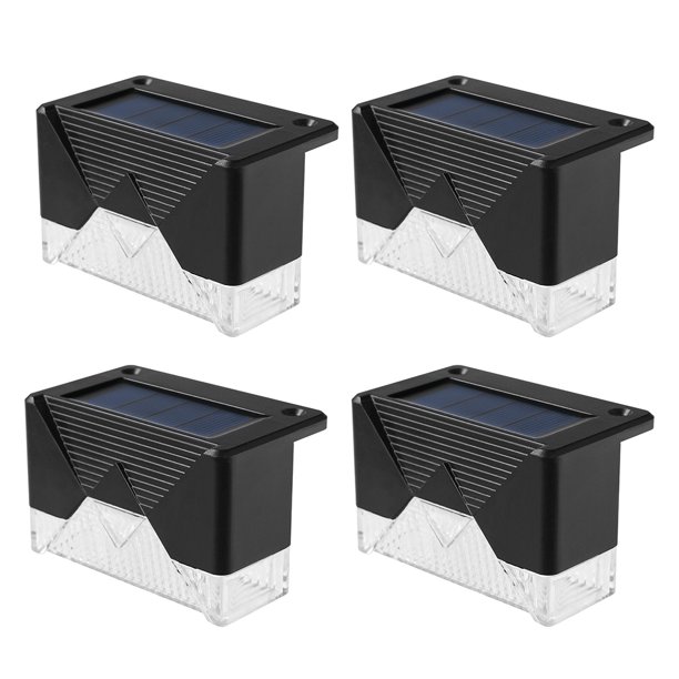 Toystoory 4pcsLED Luz solar Camino Escaleras Luz exterior Luz de pared impermeable Jardín Paisaje Escalera Luz de cubierta Balcón Valla Luz solar Iluminación y accesorios Luz blanca Toystoory HA005368-01B