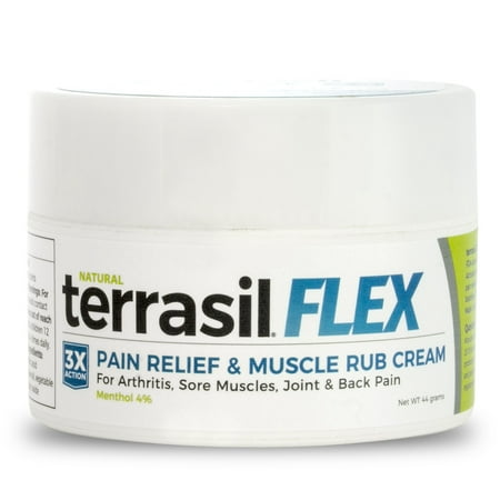 Flex Pain Relief Cream and Muscle Rub Pain Cream by Terrasil for Relieving Back Pain, Sore Muscles, Arthritis & Joint Pain with Natural Activated Minerals (44gm