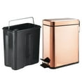 thumbnail image 5 of mDesign Metal Toilet Bowl Brush and Holder + Wastebasket - Set of 2, Rose Gold, 5 of 8
