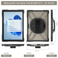 thumbnail image 4 of XYX Case for 12.3 inch Microsoft Surface Pro 7+ Plus/Pro 7/6/5/4, 360 Rotating Heavy Duty Shockproof Cover with Kickstand and Hand Strap (Dark Brown), 4 of 7