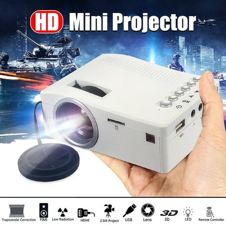 UNIC Mini Portable LED Home Theater Digital Projector Compact Media Video Projector 400Lux Synchronize Smart Phone Screen Supported 1080P For Game Movie PS4/ TV Stick/USB/TV