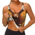 thumbnail image 3 of Fotbe Countryside Sunflower Cow Sujetador Deportivo Largo sin Aros para Mujer con Almohadillas y Soporte Medio, Transpirable y Absorbente, Camiseta Tipo Chaleco o Tank Top-Medium, 3 of 8