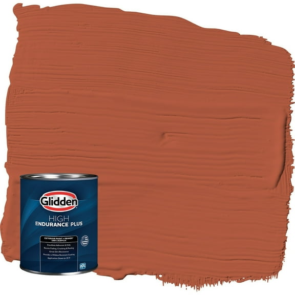 Glidden HEP Glowing Firelight / Orange Satin Exterior Paint with Primer, 1 Quart