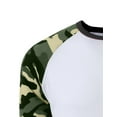 thumbnail image 4 of J. METHOD Men's 3/4 Sleeve Baseball Crewneck Tshirt Top Raglan Jersey T Shirt NEMT06 GRN/CAMO XXL, 4 of 5