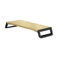 thumbnail image 2 of Soporte elevador de monitor para computadora portátil, soporte de escritorio, estante que ahorra espacio, duradero madera y negro, 2 of 9