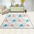 thumbnail image 3 of 5'3" x 4' (63 x 48 inch) Area Rug, Pad Cute Boy and Girl Elephants Nursery Rugs Floor Mat for Kids Playing Room Living Room Bedroom, 3 of 6