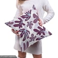 thumbnail image 5 of Ambesonne Leafy Design Fabric by the Yard Upholstery, Simple Dreamy Leaves, 10 Yards, Eggplant Pale Blue Ivory, 5 of 5