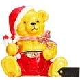 thumbnail image 2 of Hand-Painted Candy Cane Christmas Bear Trinket Box Jewelry Holder with Crystals - Home or Office Holiday Decor by, 2 of 6