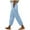 Blue, variant on Women's Casual Ankle Pants Elastic Waist Side Pocket Tapered Leg Everyday Comfort Short Trouser White,XXL