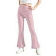 thumbnail image 2 of Kids Yoga Pants, Elastic Waist Casual Leggings For Medium & Large Sizes, Soft Activewear For Girls Pink 14-15 Years, 2 of 5