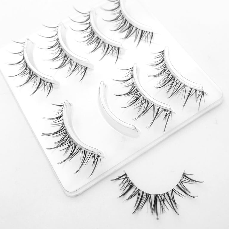  Manga Lashes Natural Look Japanese Anime Lashes Korean Asian  Wispy Spiky Lashes with Clear Band Short Fake Eyelash 10 Pairs Pack by  outopen : Beauty & Personal Care